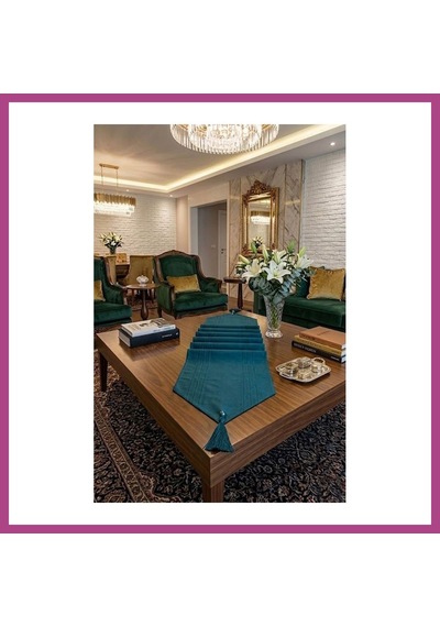 Gees Global Çizgili Tek Runner, Colber Tek Runner 40x140cm Petrol Gbzs