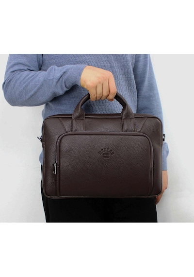 Deri,Se Club 1993 Unisex,kahverengi 14 İnç Laptop Ve Evrak Çantası Kahverengi