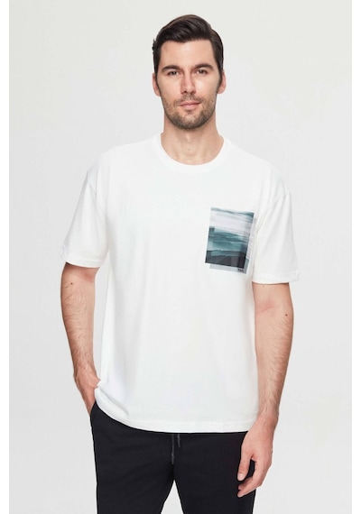D's Damat Oversize Beyaz Baskılı %100 Pamuk T-shirt 2EC14ORT05210 Beyaz