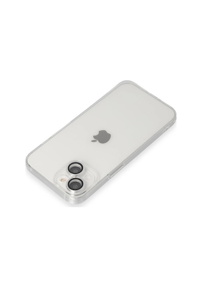 Apple Uyumlu   iPhone 14 Kılıf Luko Lens Silikon - Gümüş