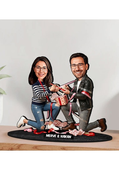 Bk Gift Kişiye Özel Sevgili Karikatürlü Ahşap Biblo -29, Fotoğraftan Karikatür, Sevgililer Günü Hediyesi, Ev Hediyesi Kobitmeyencom36356 Bk Gift