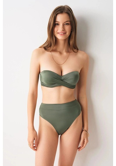 No Gossip Angela High Leg Bikini Tek Alt Haki 239203