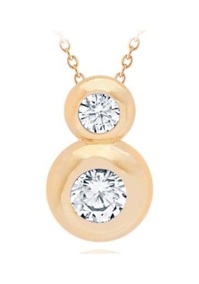 Diamond Line-Gülaylar - Sarı Altın 14 Ayar Trend Kolye N11.25331