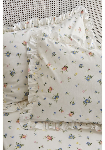 Karaca Home Mia %100 Pamuk Fırfırlı Çift Kişilik Çarşaf Takımı Mavi Pp 200.22.08.0057 Mavi