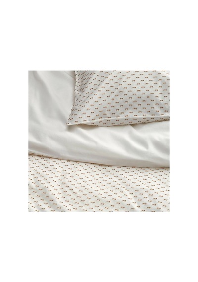 Ikea Bandknıppe Tek Kişilik Nevresim Takımı 150 X 200 Cm Beyaz - Bej Bej - Beyaz