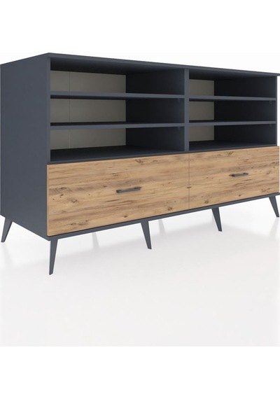 Kronos Konsol 6 Raflı 2 Çekmeceli 176x59x99 Antrasit-antrasit/ça Antrasit-antrasit/çam Kronos Konsol 6 Raflı 2 Çekmeceli 176x59x99 Antrasit-antrasit/ça Antrasit-antrasit/çam