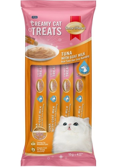 Smartheart Ton Balıklı Ve Keçi Sütlü Krema Kedi Ödül Maması 15gr 4'lü