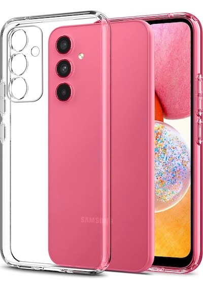 Fitcase Samsung Galaxy Uyumlu A14 Kılıf Kamera Korumalı Silikon Şeffaf Kapak