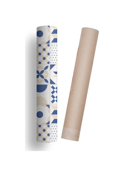 Mutfak Tezgah Arası Kendinden Yapışkanlı Folyo Kaplama Fayans Desen Geometrik Soft 60cmx100cm