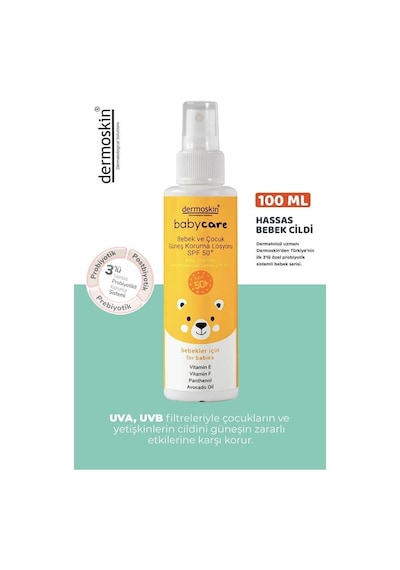 Dermoskin Babycare SPF50 Bebek ve Çocuk Güneş Koruma Losyonu 100 ML