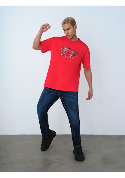LOFT Loose Fit Erkek Tshirt K.kol Lf2036827 Q1.v1 Kırmızı