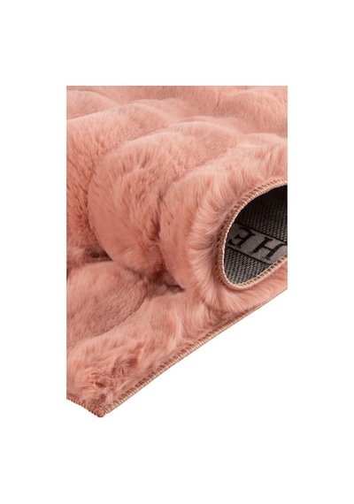 Aries Home Tavşan Tüyü Yumuşak Keçeleşmez Dekoratif Bubble İthal Kalite Post Halı Pembe