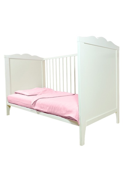 Joyous Mom Kids 4 Katlı Müslin Nevresim Takımı Organik Bebek Uyku Seti Pembe