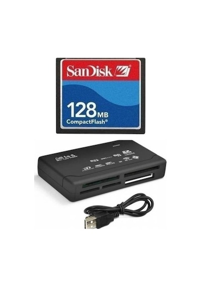 Sandisk 128 Mb Compact Flash Hafıza Kartı - Usb 2.0 Cf Kart Okuyucu