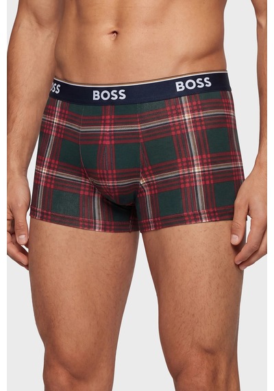 Boss Logolu Pamuklu 3 Pack Boxer Erkek Boxer 50554443 645 Lacivert-yeşil-lacivert