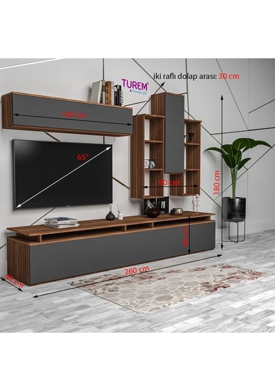 Sapfir Tv Ünitesi Mdf Antrasit Sapfir Tv Ünitesi Mdf Antrasit