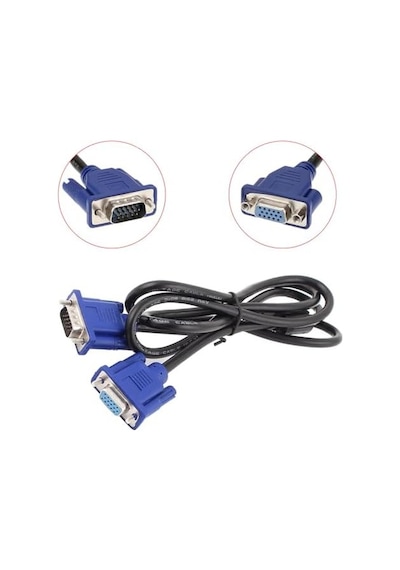 Vga Uzatma Kablosu Erkek/dişi Vga Kablo 1.5 M