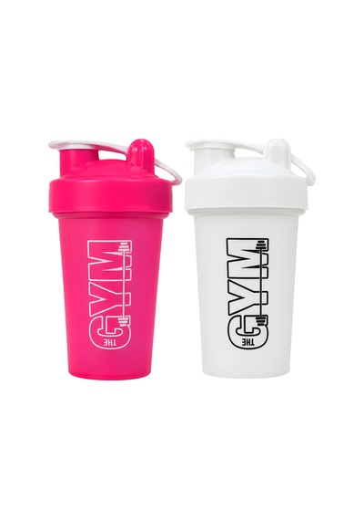 Gym Shaker 550 Ml Ölçekli Ve Sızdırmaz Kapaklı Protein Shaker 2'li Set Pembe+beyaz Pembe-beyaz