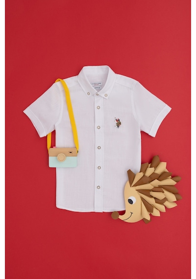 U.s. Polo Assn. Erkek Çocuk Beyaz Gömlek Kısa Kollu 50284019-vr013 Beyaz