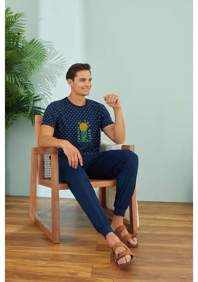 Sevim Erkek Kısa Kol Lacivert Pijama Takım C9t7n49 001