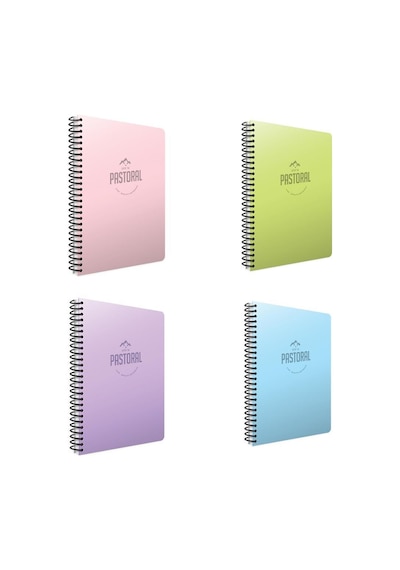 Gıpta Pastoral 72 Yp. A4 Spiralli Pp. Kapak Defter Seti Çizgili 4'lü