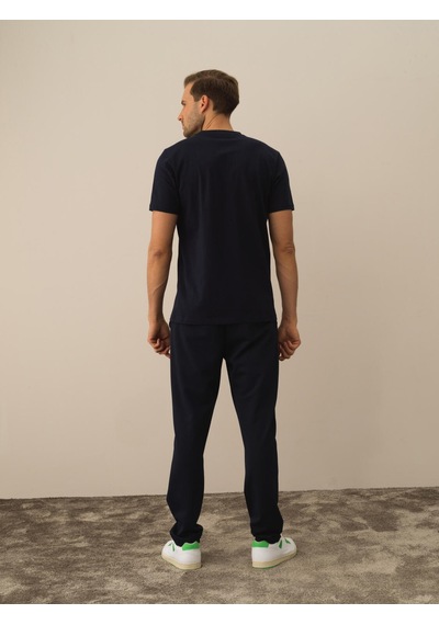 Xint Lacivert Pamuk Dokulu Regular Fit Tişört 502055