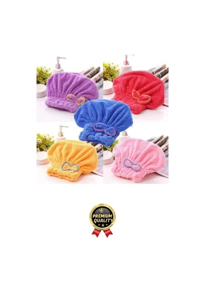 Premium Kalite Esnek Hızlı Emici Banyo Havuz Duş Mikrofiber Havlu Saç Kurutma Bonesi 30x25x16 Çok Renkli