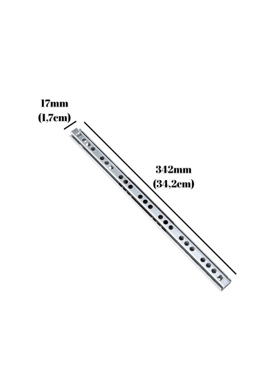 Teleskobik 17mm Çekmece Rayı Gömme Bilyeli İnce Ray 17mm 34,2cm 2 Takım Krom Çok Renkli