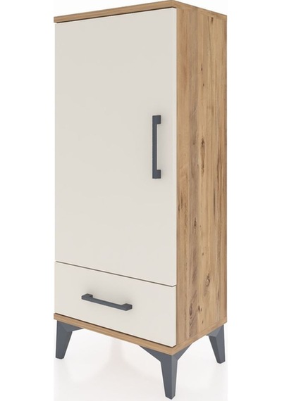 Arges Komodin 3 Raflı Tek Çekmeceli Tek Kapaklı 44x30x106 Çam-aytaşı Atlas Çam