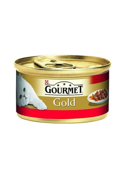 Gourmet Gold Parça Sığır Etli Soslu Konserve Yetişkin Kedi Maması 12 x 85 G