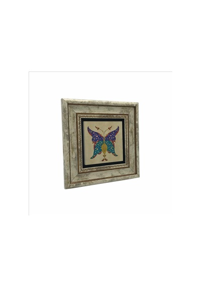 Kelebek Deseni Baskılı Taş Tablo 20x20