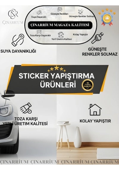 Ay Yıldız Solo Türk Özel Yeni Sticker 30 28 Cm