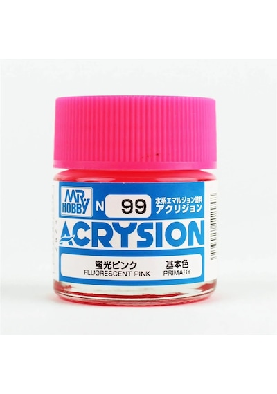 Mr.hobby N-099, 10 Ml. Fluorescent Pink Acrysion Maket Boyası Standart