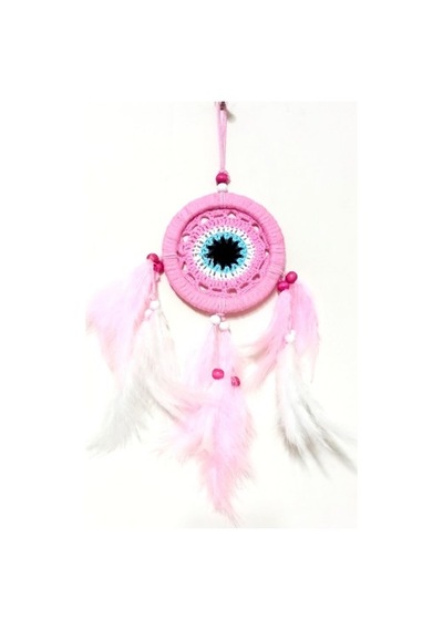 Pembe Dream Catcher Pembe Ve Beyaz Kuş Tüylü Düş Kapanı El Yapımı
