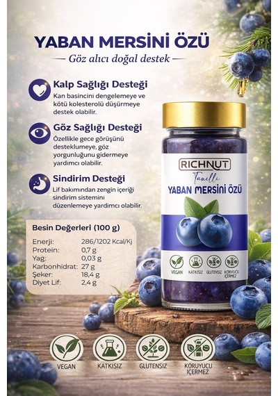 Yaban Mersini Özü Katkı, Koruyucu, Renklendirici İçermez Diğer