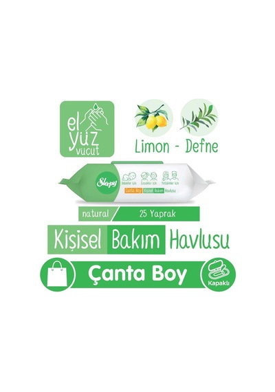 Sleepy Natural 25'li Kişisel Bakım Havlusu ve Rosıe Koku Tekli 5 Paket