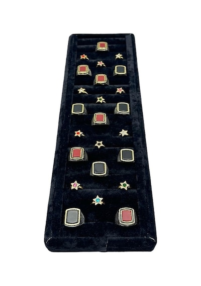 Yüzük Küpe Koldüğmesi Takı Standı Siyah Uzun 34 X 11 Cm