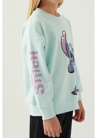 Stitch Puss Yeşil Kız Çocuk Sweatshirt 5274-42779 Yeşil