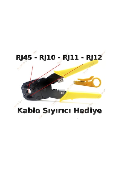 3 Lü Pense + Tester + 100 Adet Rj45 Network Seti