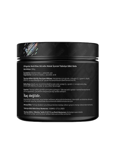 Kingsize Nutrition Citrulline Malate Powder 330 Gr - Aromasız