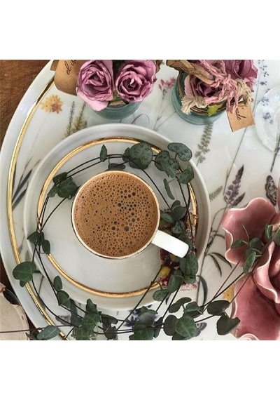 Porland Botanical Kahve Takımı 4 Parça Beyaz