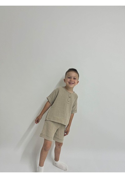 Oliven The Kid Oliventhekid Müslin Unisex Çocuk Takım Krem Krem
