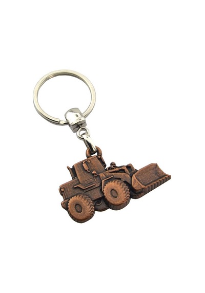Buldozer Bakır Rölyef Araç Anahtarlık