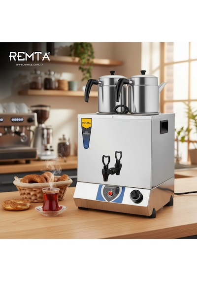 Remta Çift Demlikli Elektrikli Kahveci 17 L tt02 Demlikler Dahildir