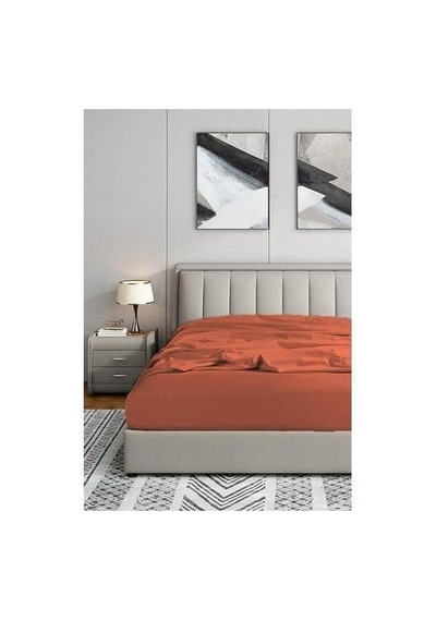 200x200 Lastikli Fitted Penye Çarşaf, Kiremit Genel