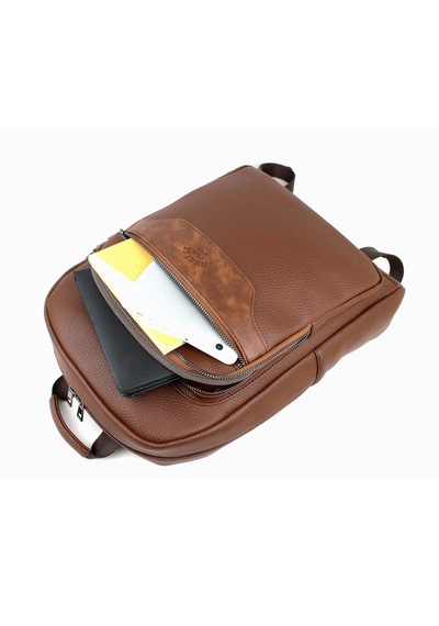 Unisex Taba Laptop Bölmeli Okul Evrak Ve Sırt Çantası Taba