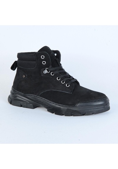 M.P 232-4254MR Siyah Deri Erkek Bot 001