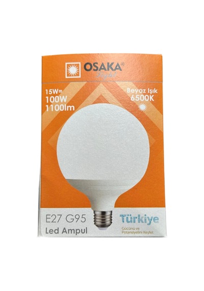 15w 100w 6500k Beyaz Işık E27 G95 Led Ampul, 2 Adet Diğer