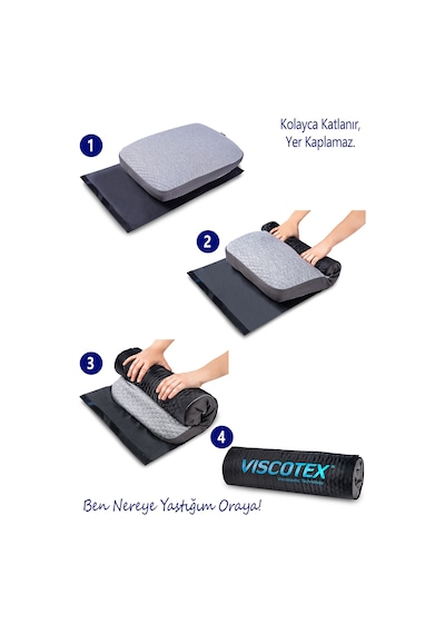 Doğal Lif Kılıflı Hava Kanallı Visco Ortopedik Yastık 60x40x16
