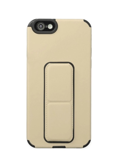 Apple Apple Uyumlu iPhone 6 Kılıf Mega Standlı Silikon - Gold